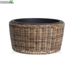 BLOEMPOT ROND KLEIN BRUIN