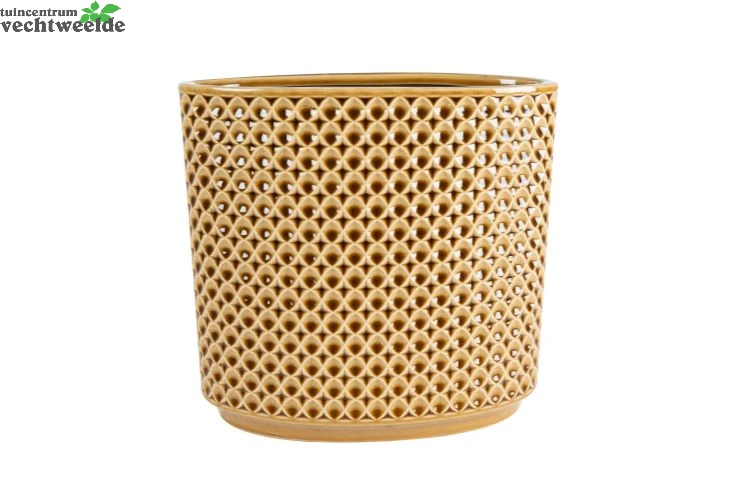 Planter Thies L26b12h25cm Mosterd