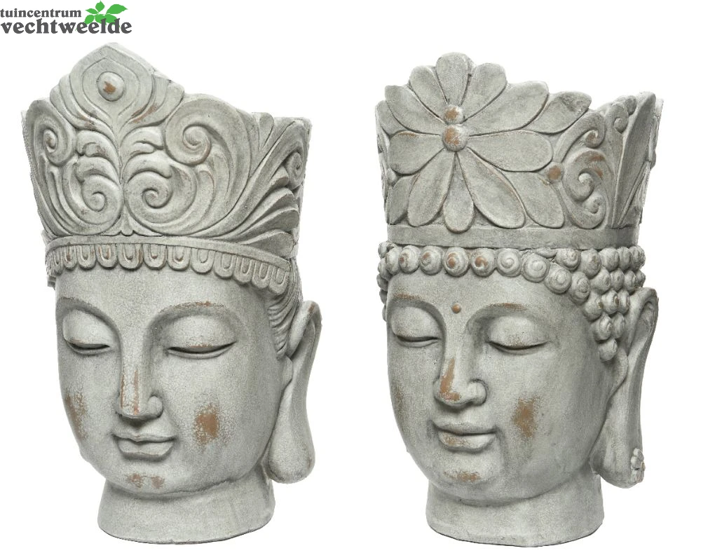 Decoris Pot Boedha Poly L29b33h50 Grey Wash Assorti Per Stuk - Image 3