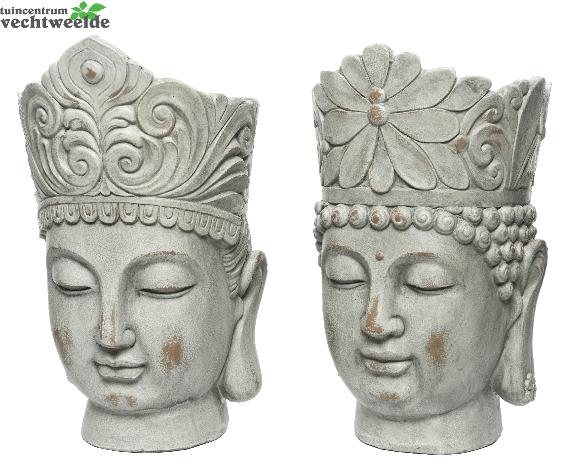 Decoris Pot Boedha Poly L29b33h50 Grey Wash Assorti Per Stuk - Image 2