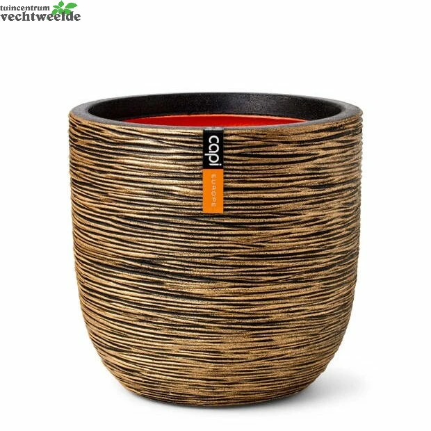 Pot Bol Rib Nl D43xh41cm Zwart Goud