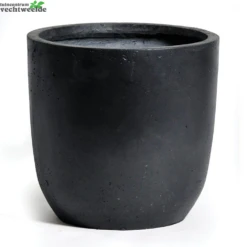 Pot Egg Clayfibre D39h38cm Zwart