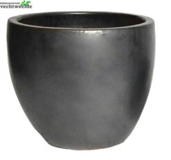 Pot Egg D41h33cm Mat Zwart