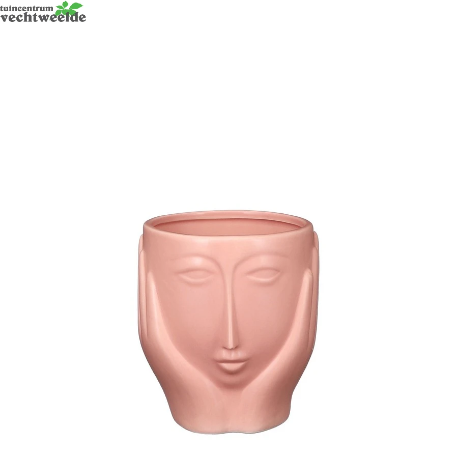 Pot Gezicht L14.5b14.5h16cm Roze