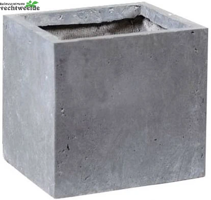 Pot Kubus Clay Fibre B34 - H30 Cm Authentiek Grijs - Image 2