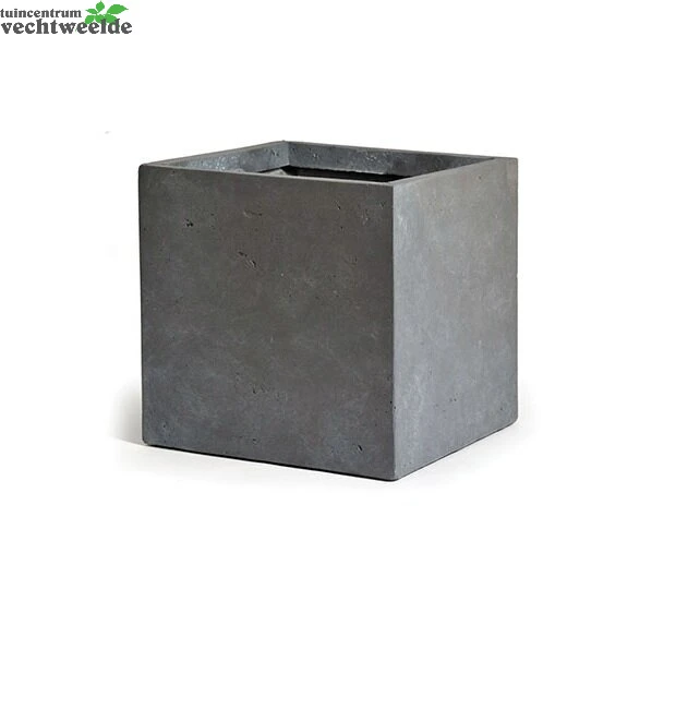 Pot Kubus Clay Fibre B34 - H30 Cm Authentiek Grijs