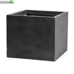 Pot Kubus Clay Fibre B34 - H30 Cm Zwart