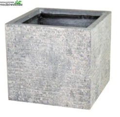 Pot Kubus Utah B27 - H28 Cm Grijs
