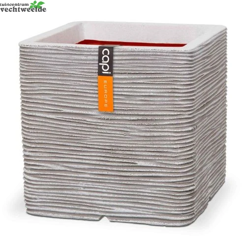 Pot Vierkant Rib Nl L40b40h40 Ivoor