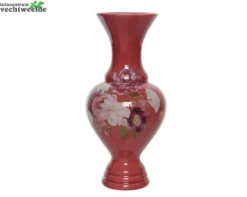 Decoris Vaas Porselein L12b12h25cm Bordeaux
