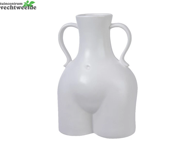 Decoris Vaas Porselein L14b10h20.5cm Off-wt
